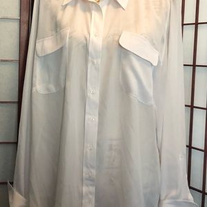 Long sleeve white sheer blouse